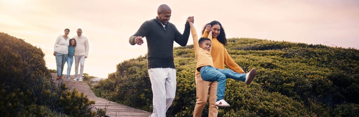 MultiGenerational Family Walking Together